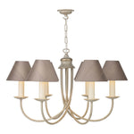 David Hunt Bermuda 6 Light Multi-Arm Pendant Cream Gold/Aged Brass (Shades Sold Separately)
