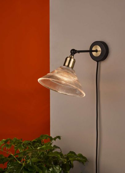Boyd 1Lt Plug-In Swing Arm Light - Antique Brass