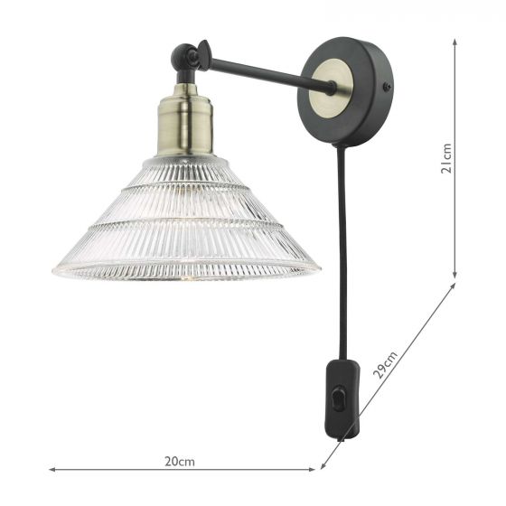 Boyd 1Lt Plug-In Swing Arm Light - Antique Brass