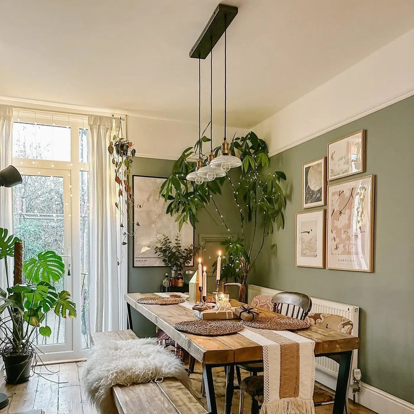 Brooklyn 3/5Lt Glass Dome Wire Cluster Lights - Brass/Pewter