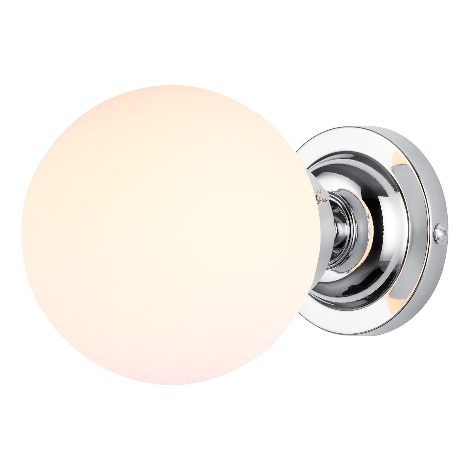 Buckley single wall light, polished chrome, IP44 rated