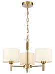 Barzini 3/5Lt Multi-Arm Pendant/Semi Flush Light Aged Brass & Cream Finish