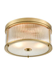 Birkenhead Flush Ceiling Fitting- Aged Brass/ Satin Nickel