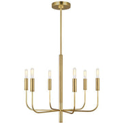 Brianna 9/6Lt Chandelier Ceiling Light - Brass/Polished Nickel Finish