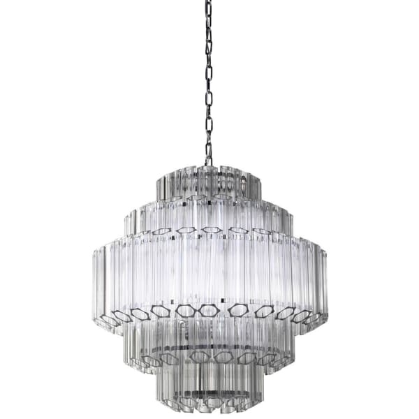Odin Wide Clear Glass Chandelier
