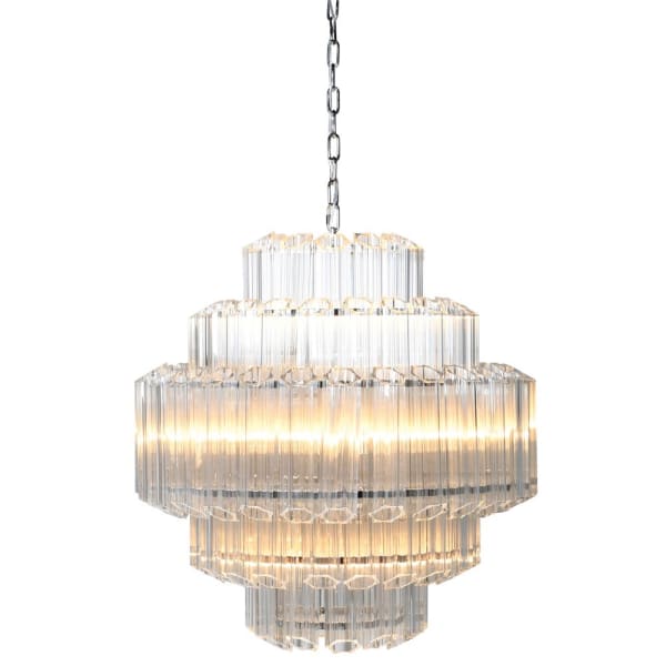Odin Wide Clear Glass Chandelier