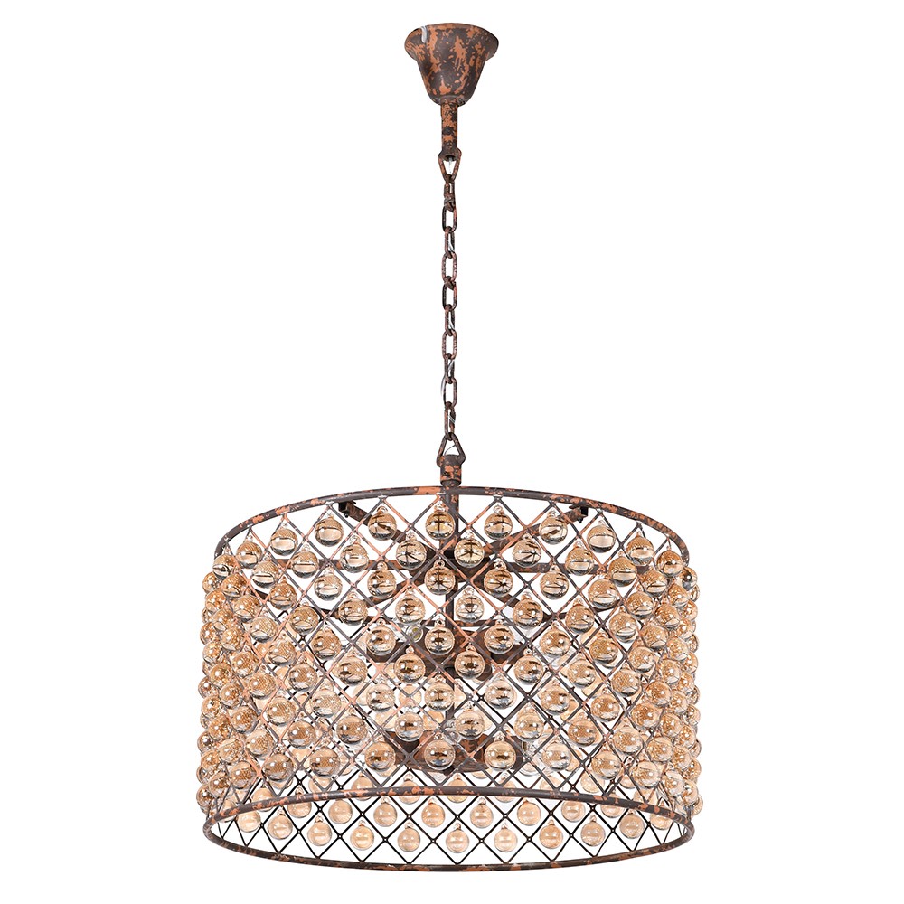 Fredericia Bauble Crystal Chandelier Rustic Amber Glass