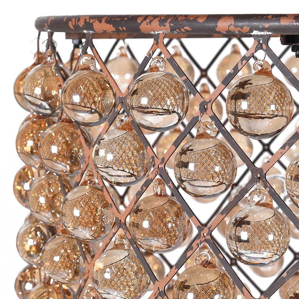 Fredericia Bauble Crystal Chandelier Rustic Amber Glass