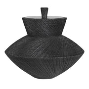 Black Textured Lidded Pot