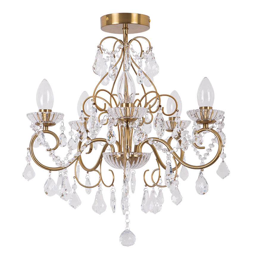 Vanity 5Lt Bathroom Chandelier IP44 -  Matt Brass
