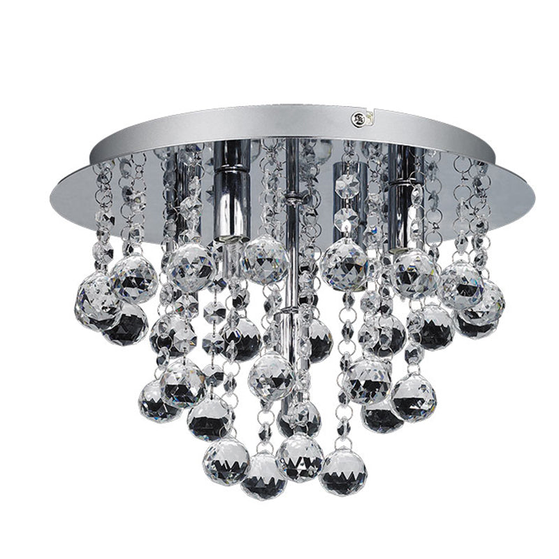 Bordeaux Crystal Flush Light - Chrome Finish