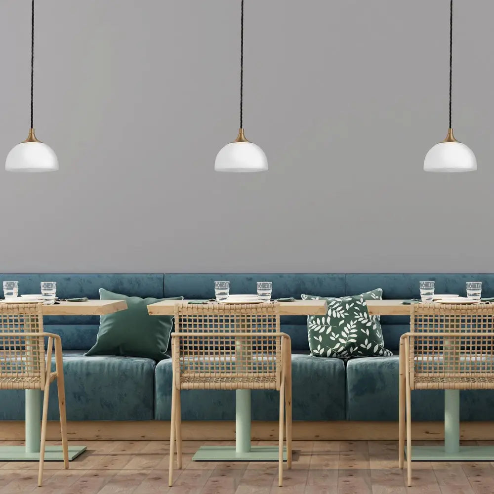 Chelsea Opal Glass Dome Pendant Light - 8 Inch