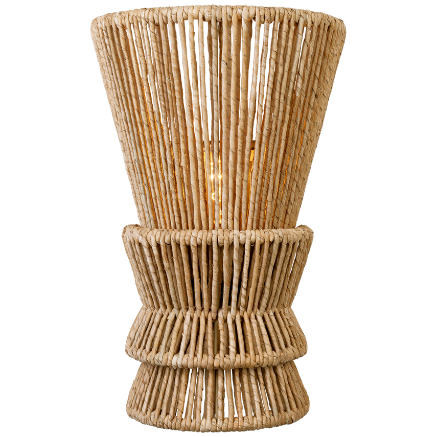 Antigua 1Lt Wall Sconce - Natural Abaca & Brass