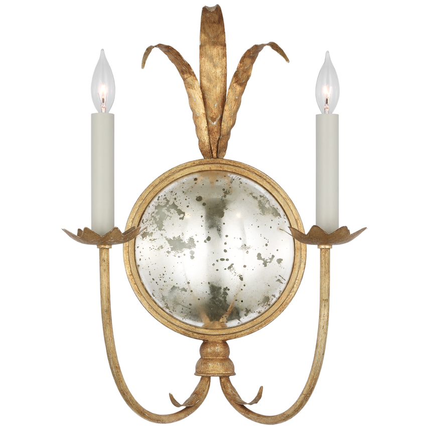 Gramercy Large Double Sconce - Gilded Iron