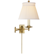 Dorchester Swing Arm Plug-in Wall Light - White/Black Shade