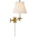 Dorchester Swing Arm Plug-in Wall Light - White/Black Shade