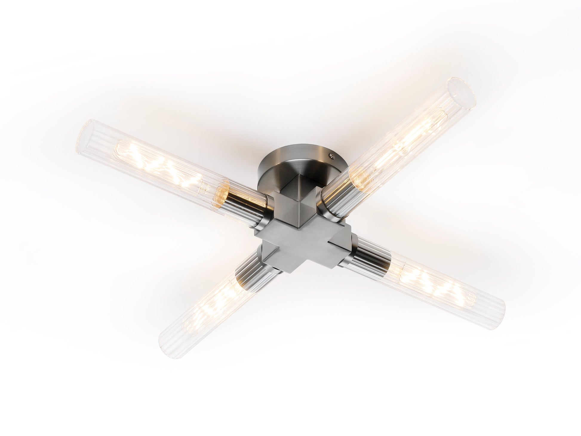 Asti 4 Light Ceiling, E27, IP44, Antique Brass/Satin Nickel/Satin Black Finish