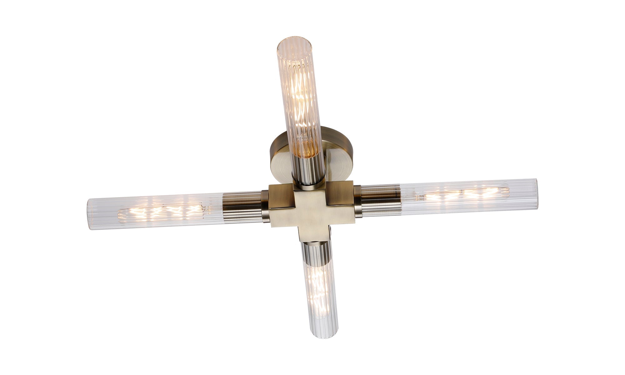 Asti 4 Light Ceiling, E27, IP44, Antique Brass/Satin Nickel/Satin Black Finish