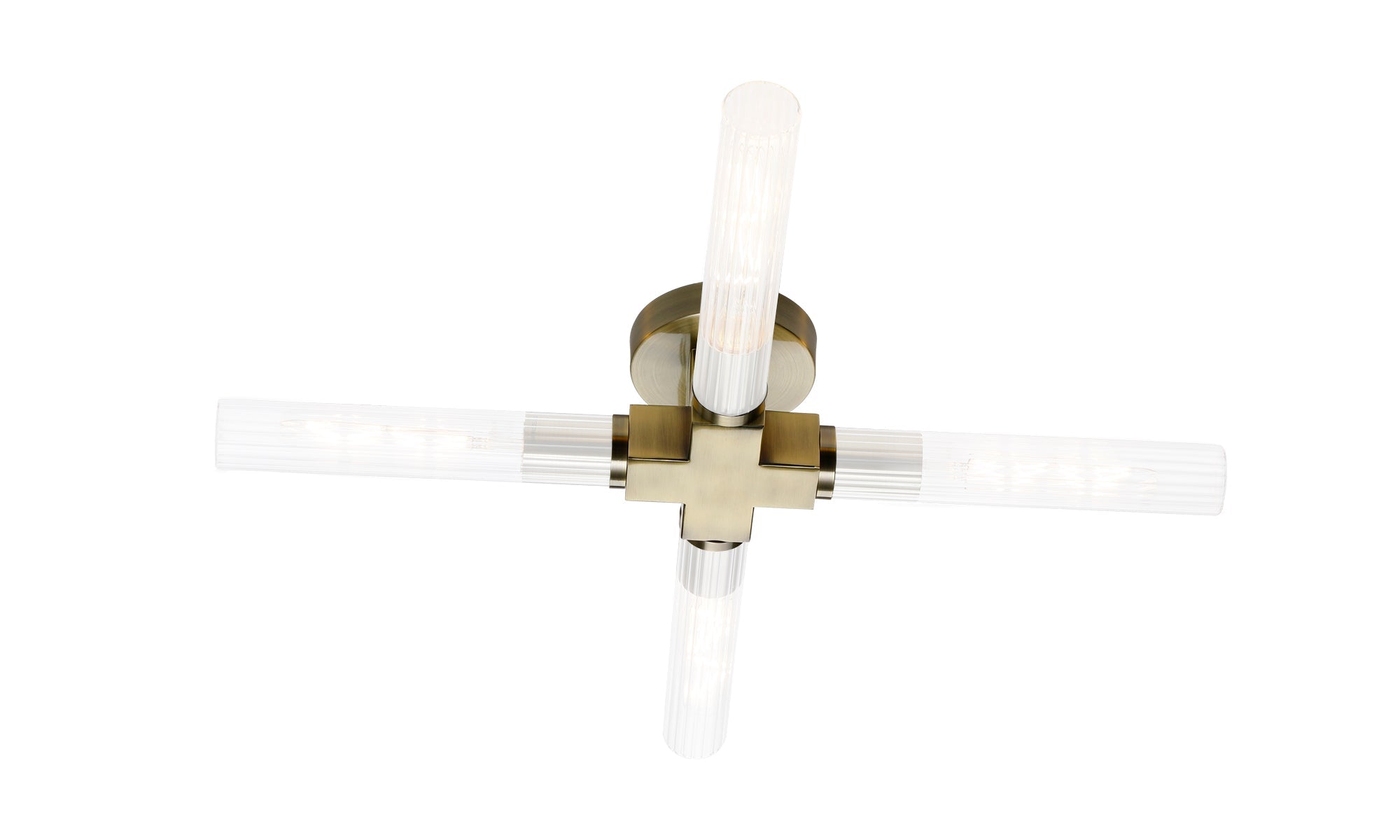 Asti 4 Light Ceiling, E27, IP44, Antique Brass/Satin Nickel/Satin Black Finish