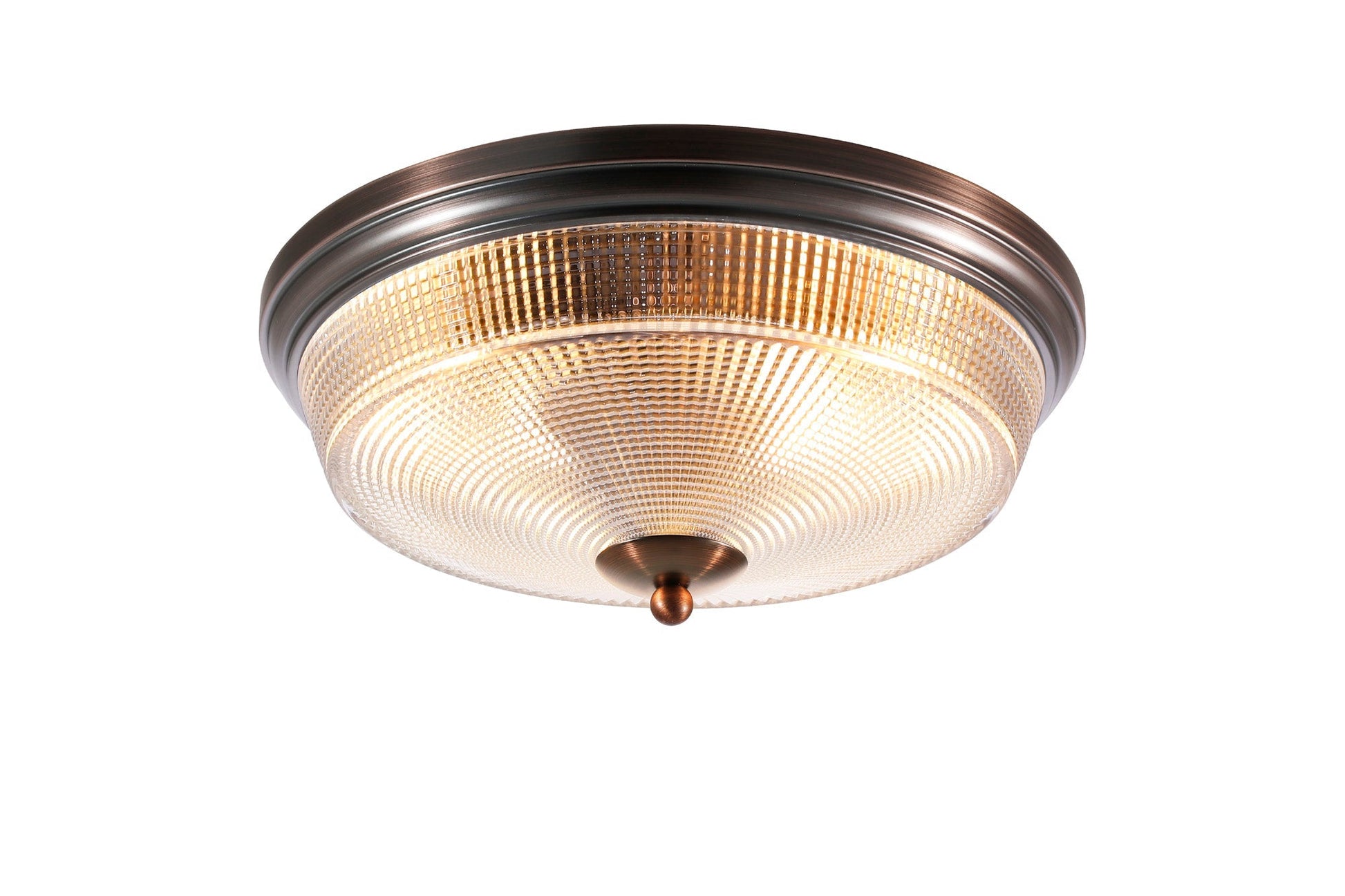 Amoray 2 Light E27 Flush Ceiling Light, IP44, Satin Black/Prismatic Glass