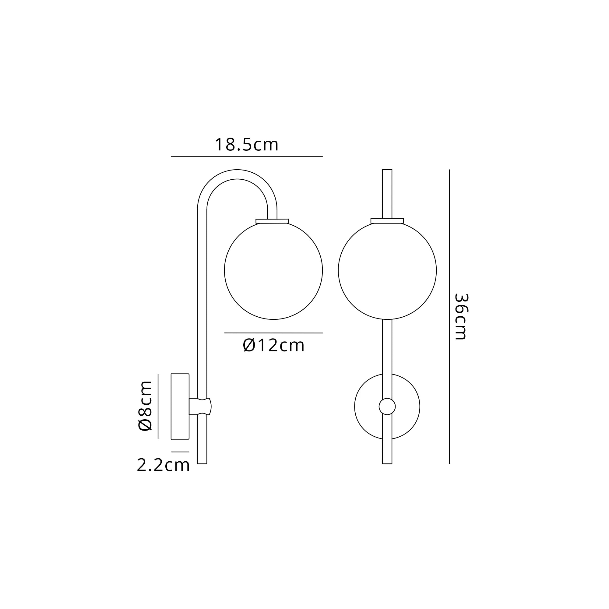 Roosevelt Curved Bathroom Wall Light IP44 - Various Styles