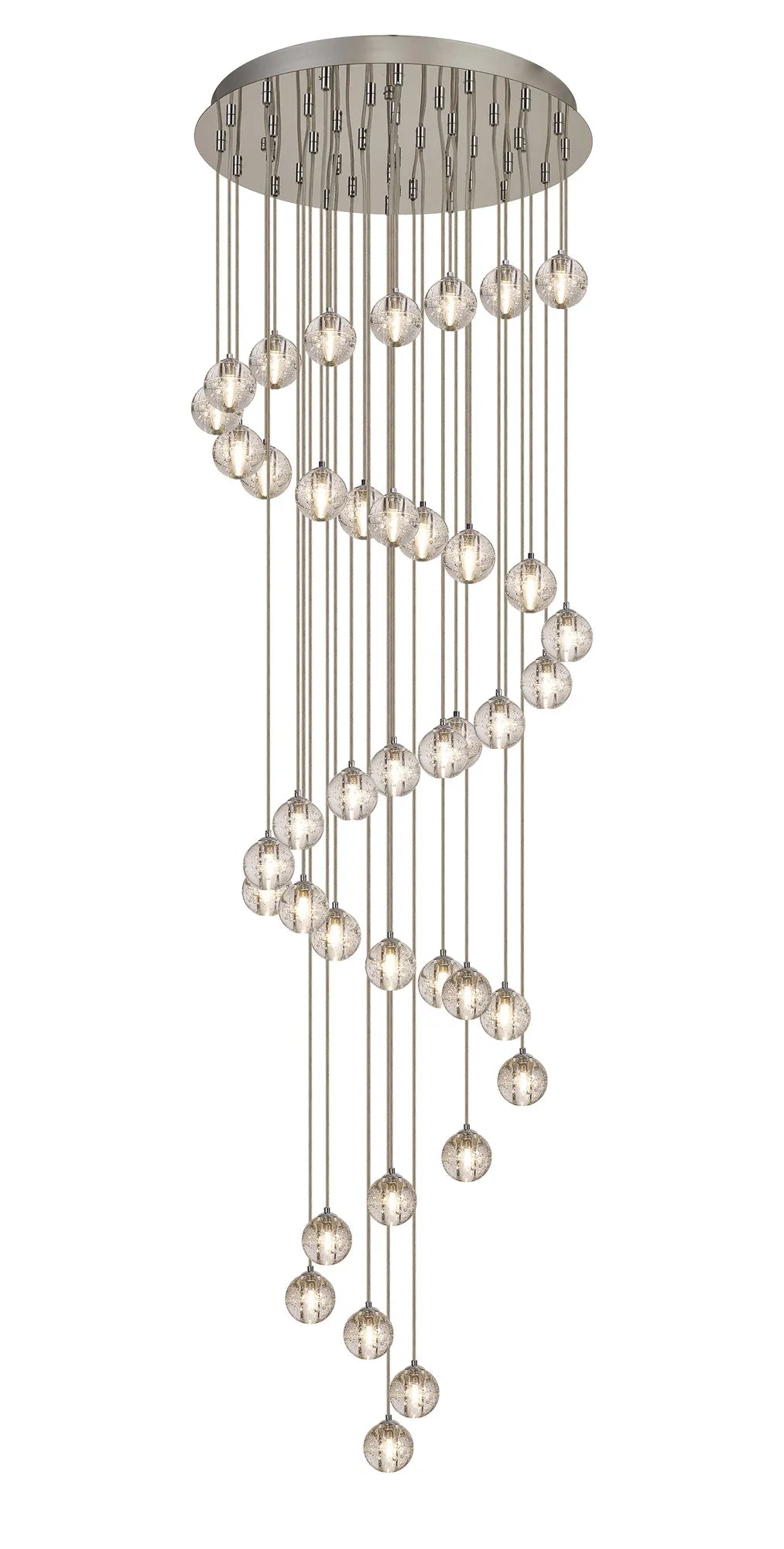 Ripon 62cm 40 Light G9 Bubble Glass 10 x 6m Round Multiple Pendant Polished Chrome / Clear Glass