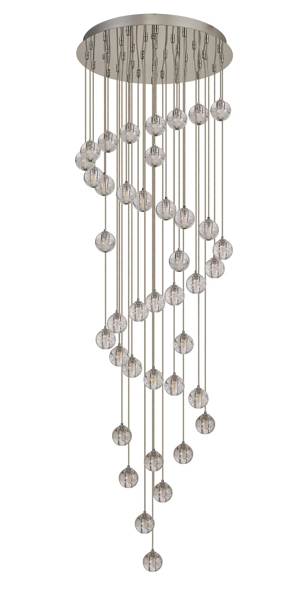 Ripon 62cm 40 Light G9 Bubble Glass 10 x 6m Round Multiple Pendant Polished Chrome / Clear Glass
