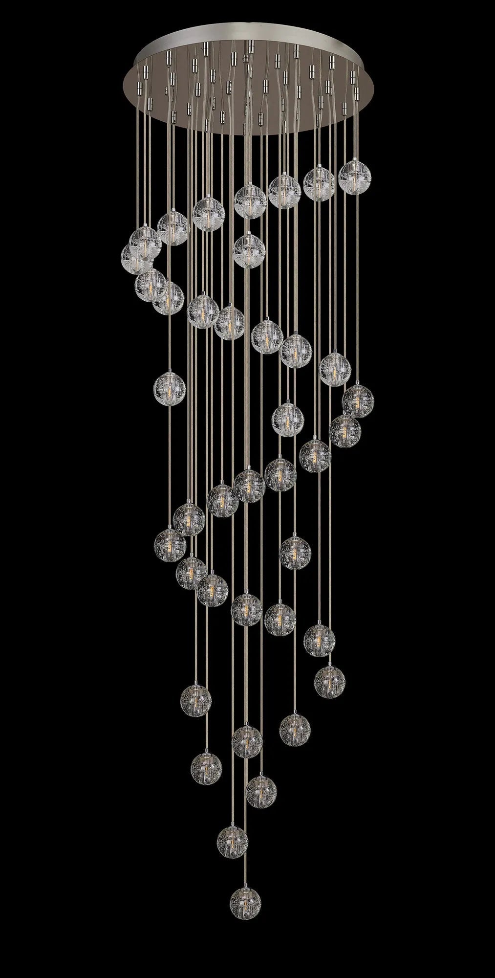 Ripon 62cm 40 Light G9 Bubble Glass 10 x 6m Round Multiple Pendant Polished Chrome / Clear Glass