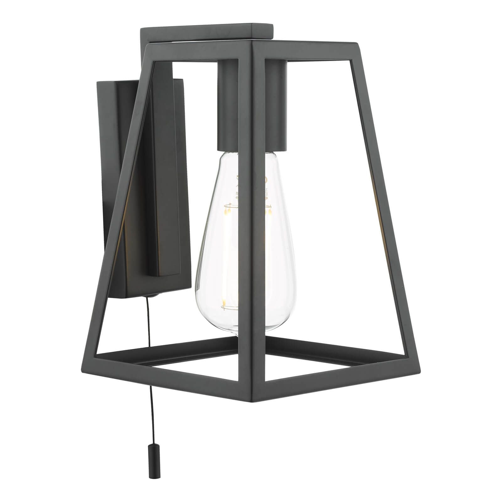 Claudia Wall Light - Matt Black / Natural Brass