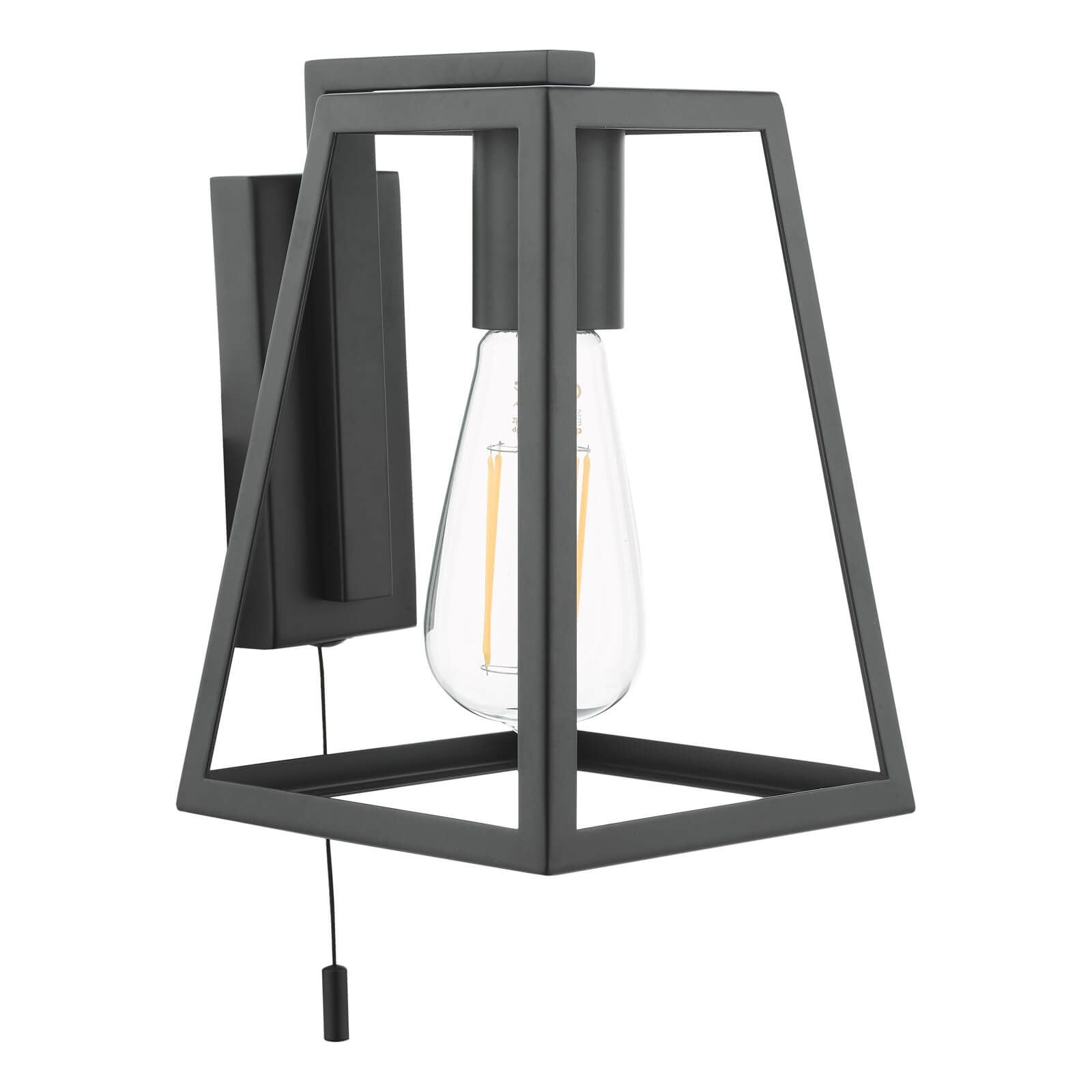 Claudia Wall Light - Matt Black / Natural Brass