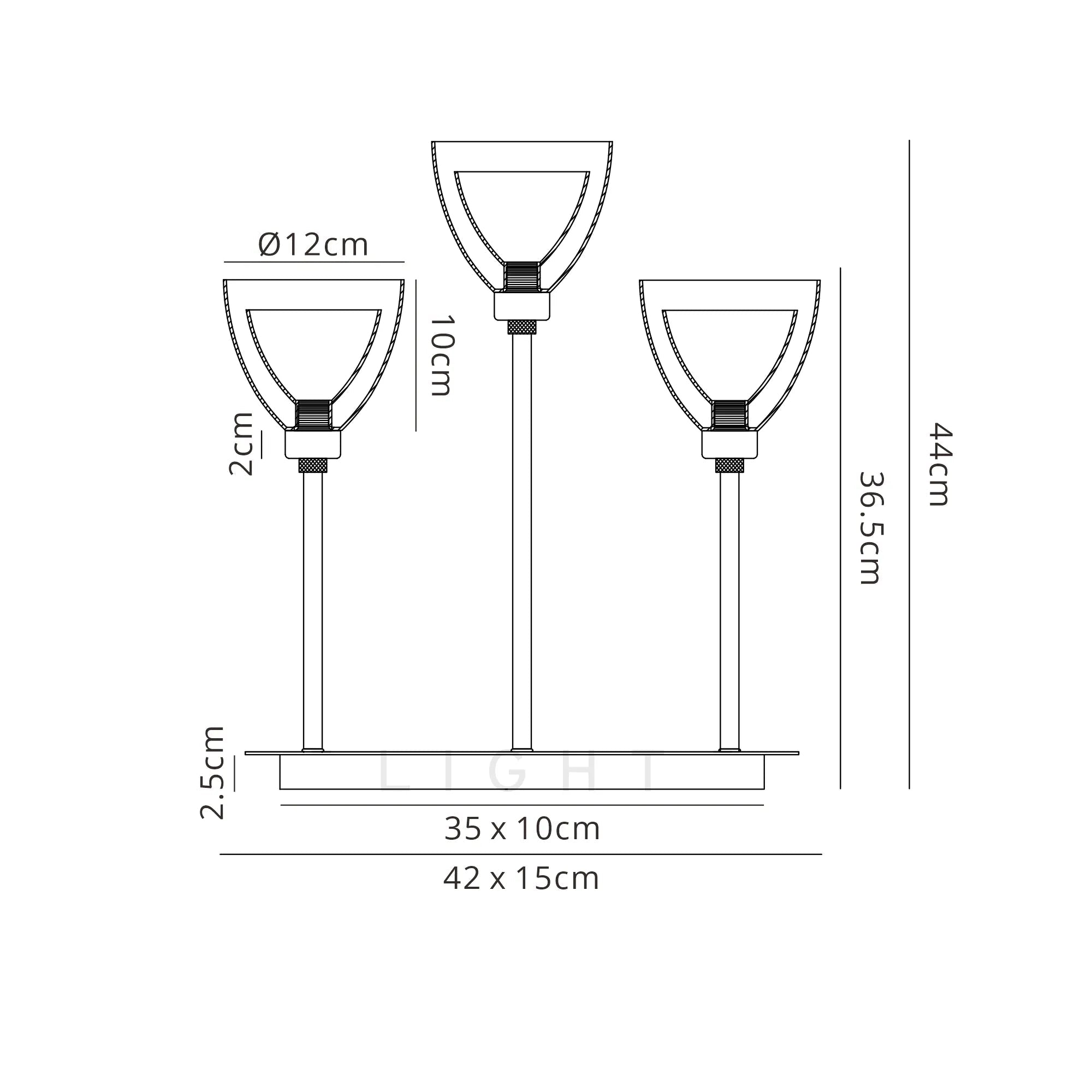Cassis 3Lt Rectangular Table Lamp - Gold/Chrome/Black