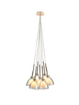 Ipswich 23cm 1.5m Cluster Pendant With Curved Cone Glass, 7 Light G9