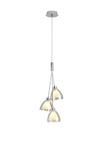 Ipswich 2m 1 Drop Cluster Pendant With Curved Cone Glass, 3 Light G9