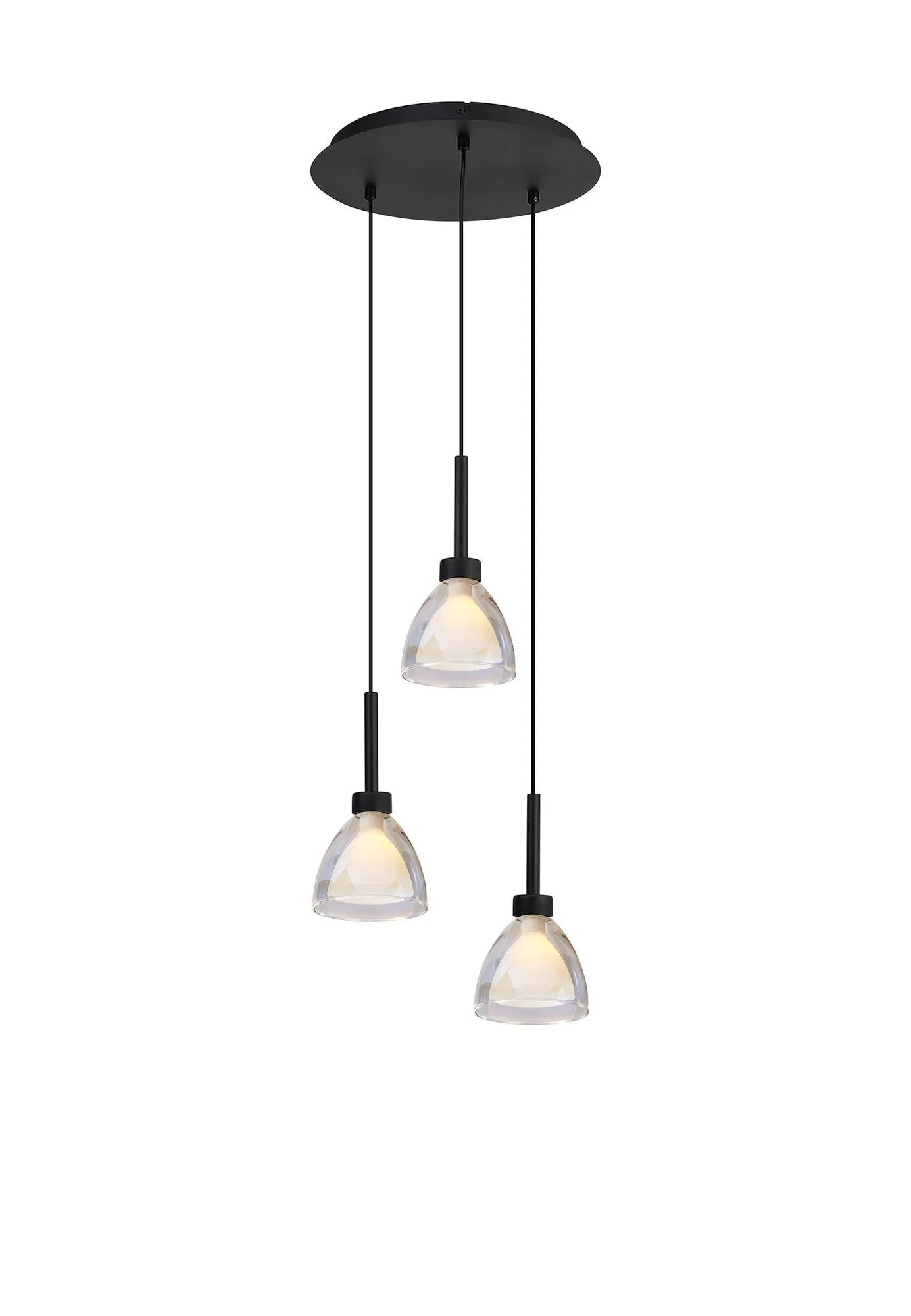 Ipswich Round Pendant With Curved Cone Glass G9