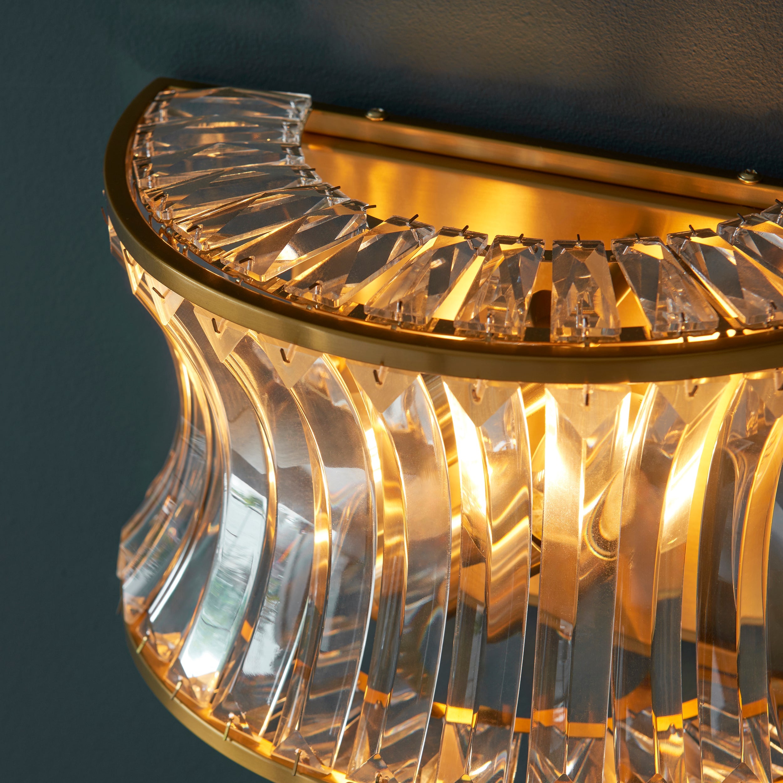 Roco Crystal Wall Light - Brass/ Nickel