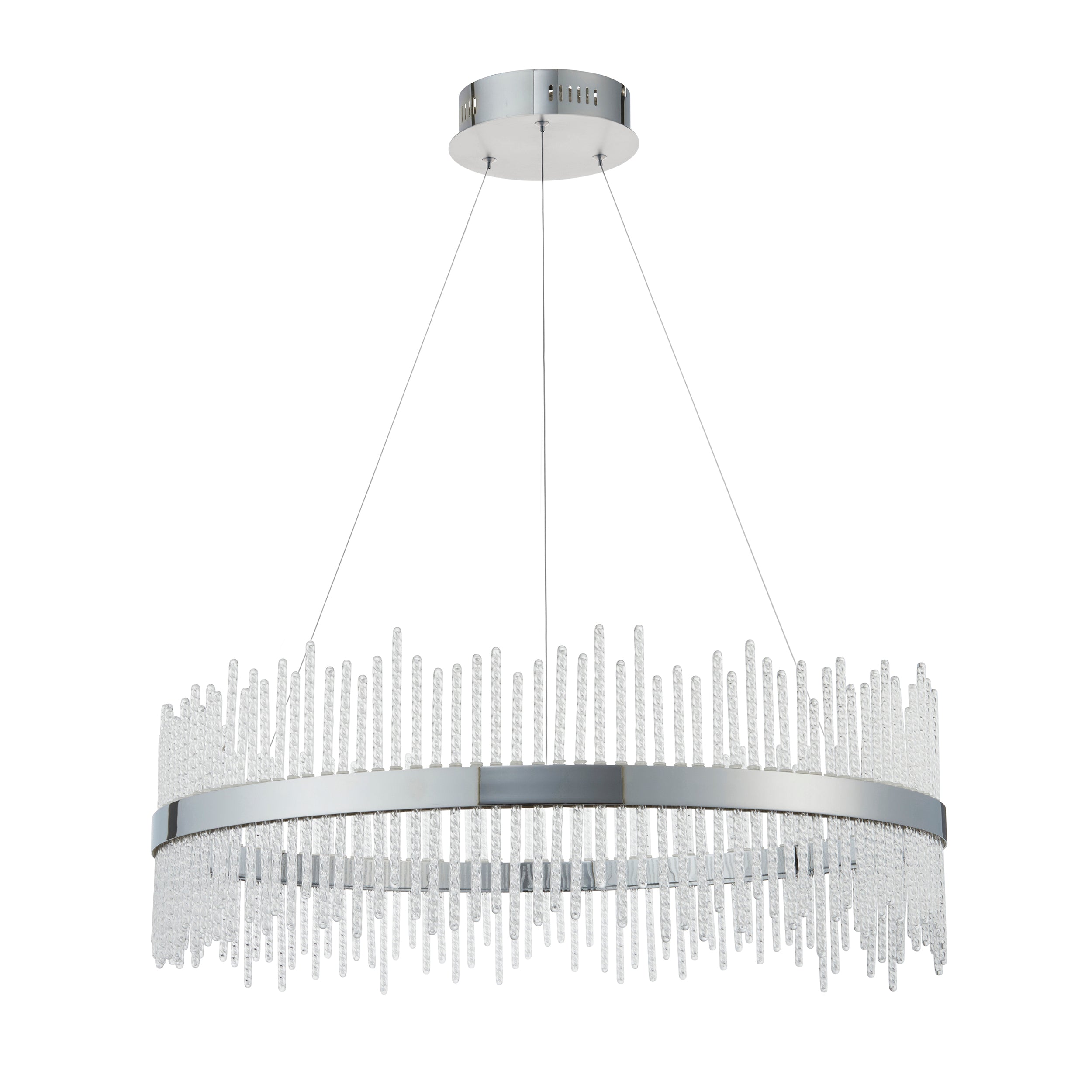 Carmen Glass Rod Ceiling Light - Brushed Gold / Chrome Various Sizes