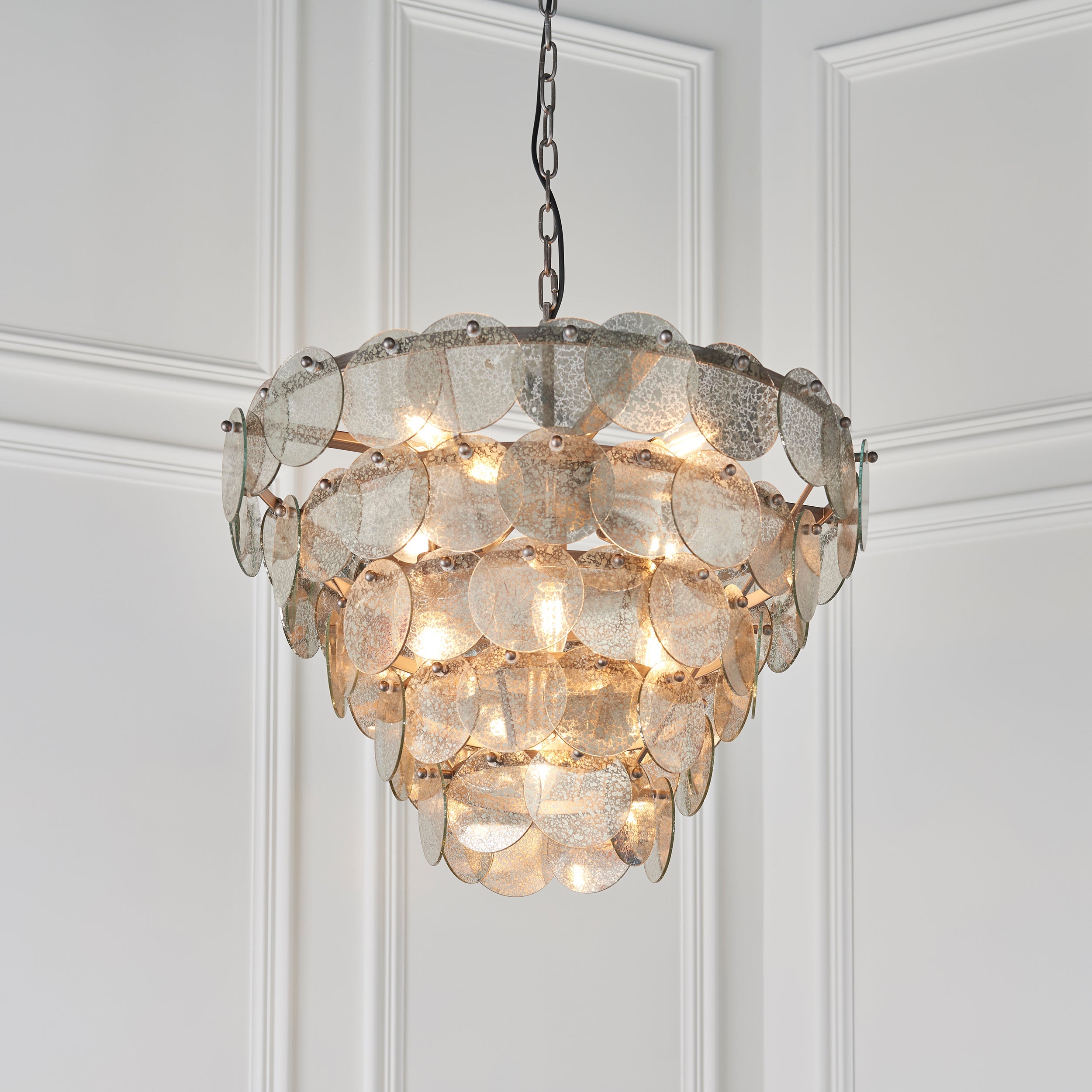 Lucinda 9Lt Centre Ceiling Light - Antique Silver
