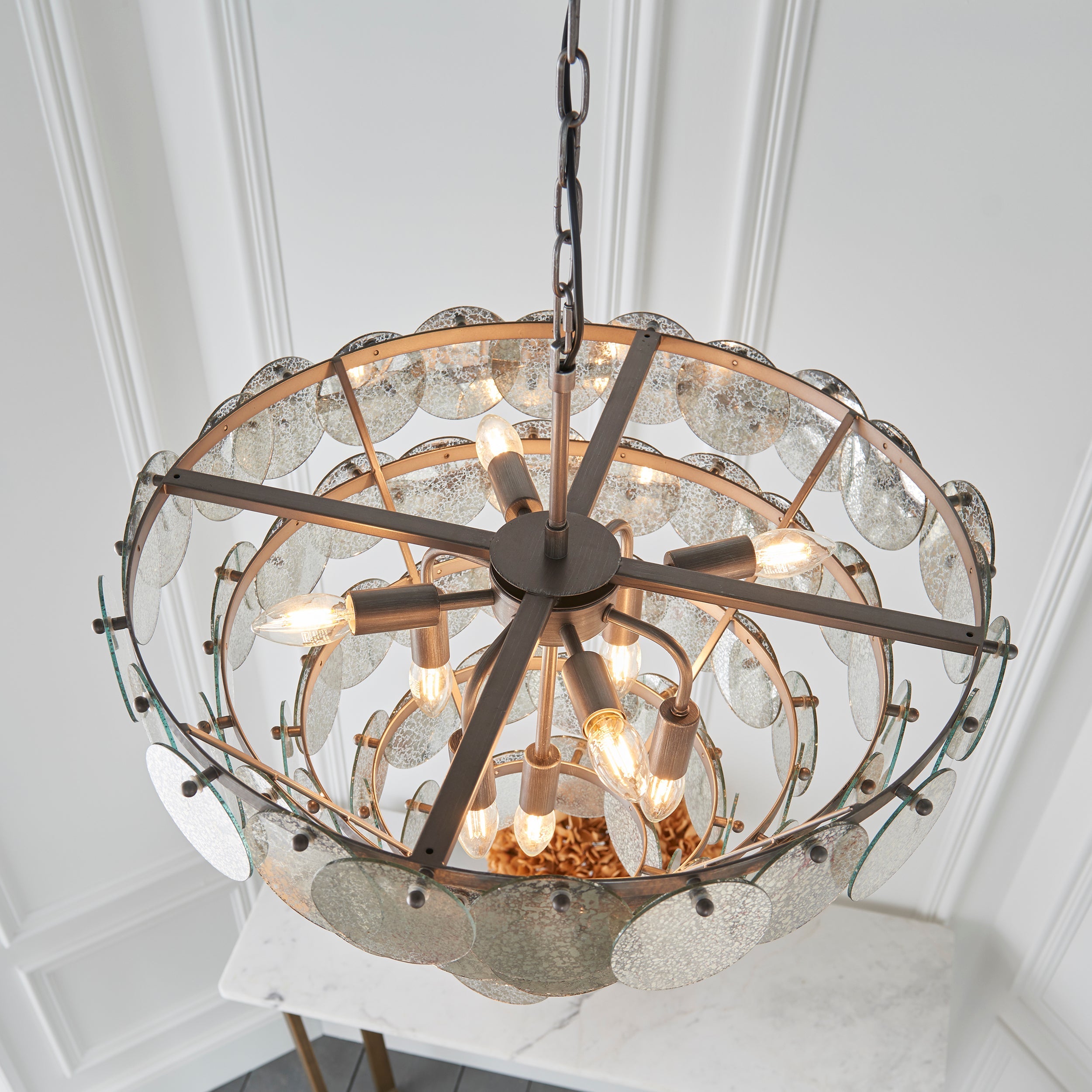 Lucinda 9Lt Centre Ceiling Light - Antique Silver