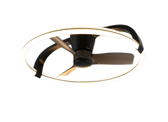 Stockholm LED Light Ceiling Fan w/ Remote Control - White/Black