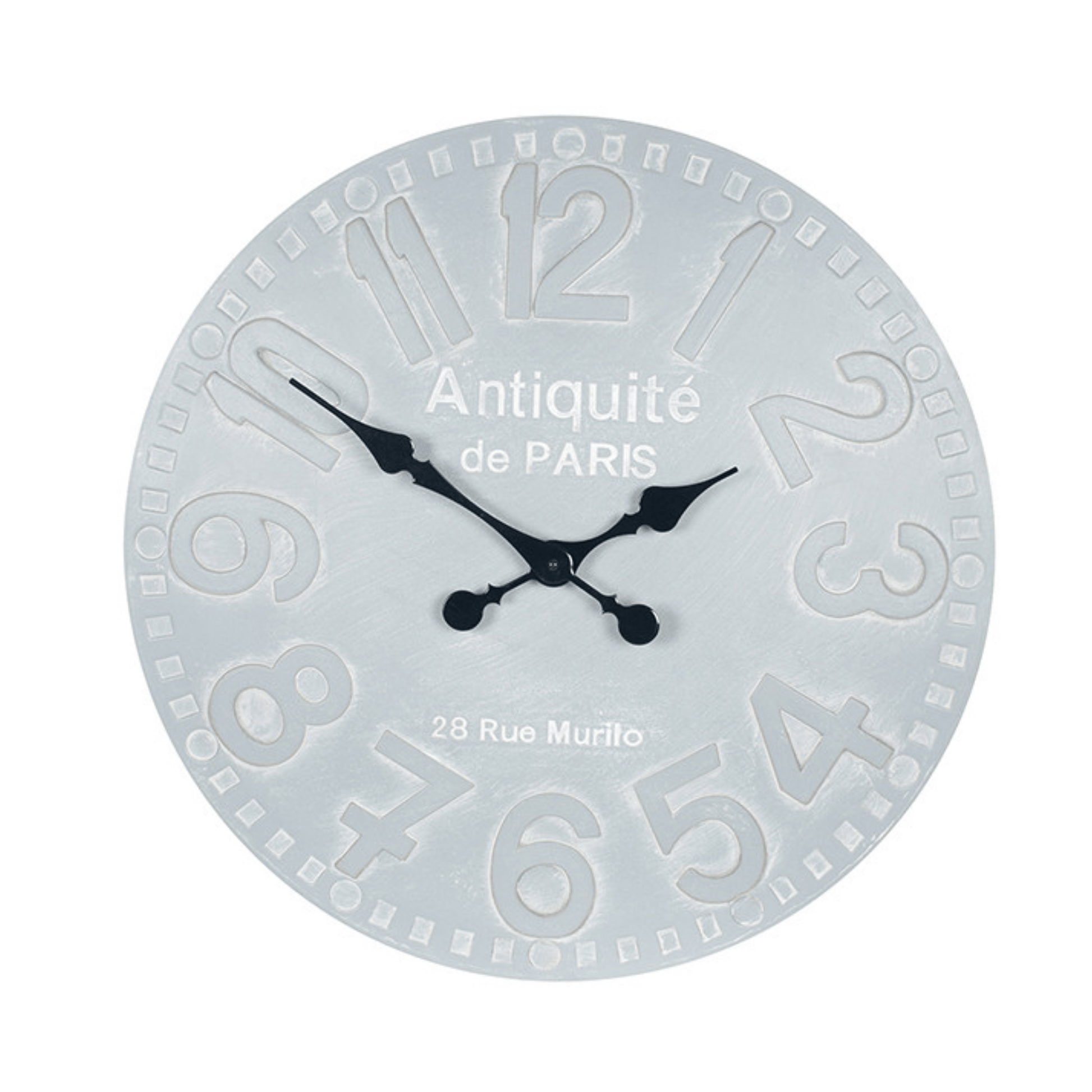 Stone Grey Wood Round Wall Clock - Cusack Lighting