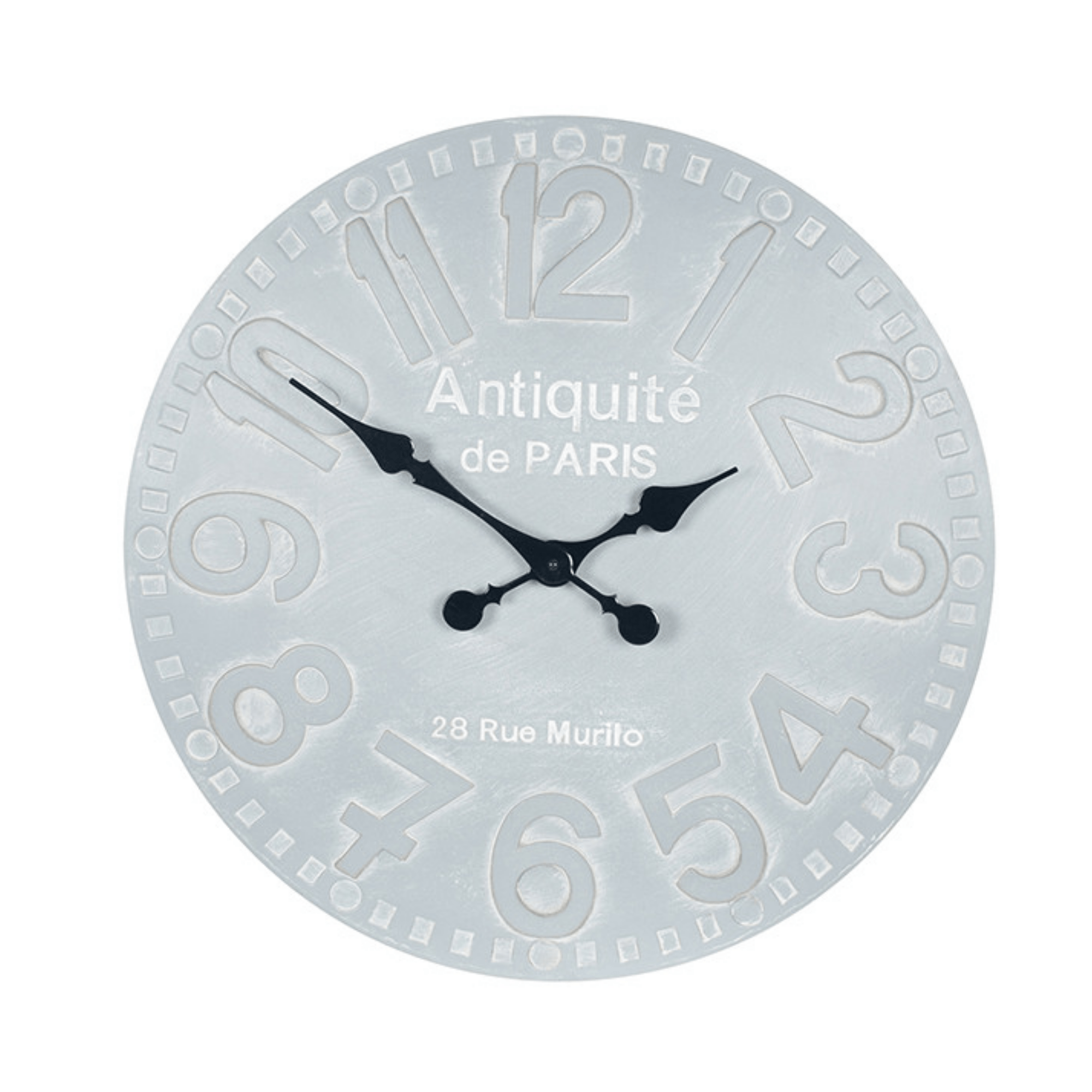 Stone Grey Wood Round Wall Clock - Cusack Lighting