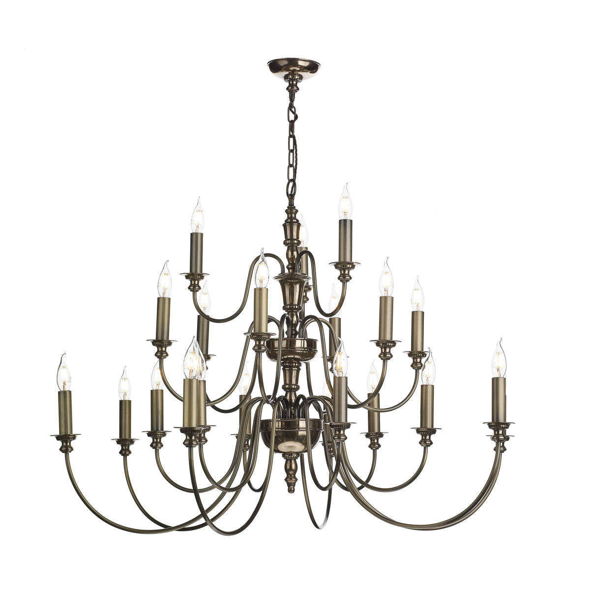 Dickens 9/21Lt Double Height Ceiling Light In Bronze/Pewter Fitting Only