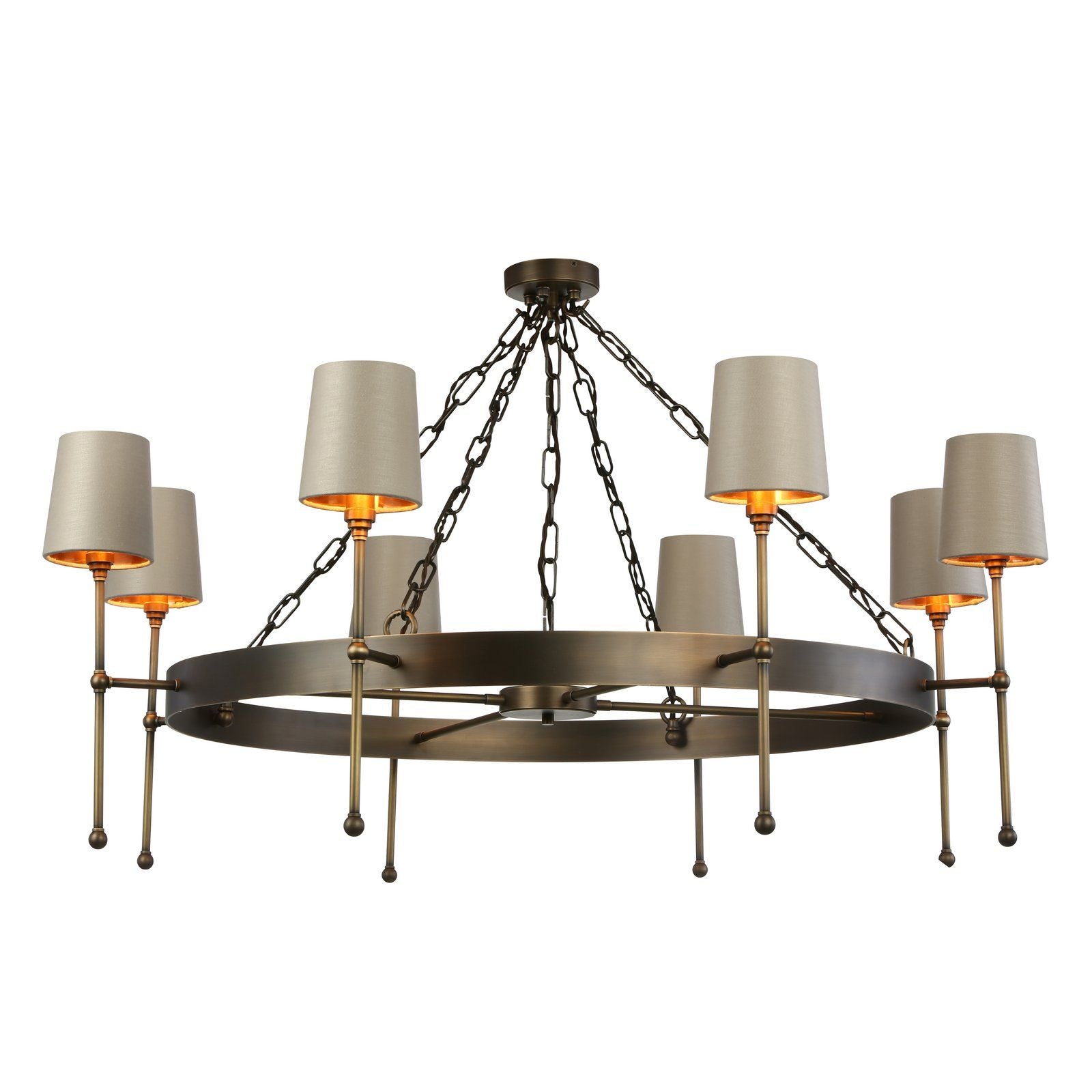 Durrell 8 Light Armed Pendant Antique Brass Fitting Only