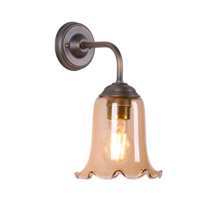 Ebba Wall Light- Antique Brass & Various Glass Colors