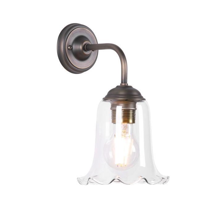 Ebba Wall Light- Antique Brass & Various Glass Colors