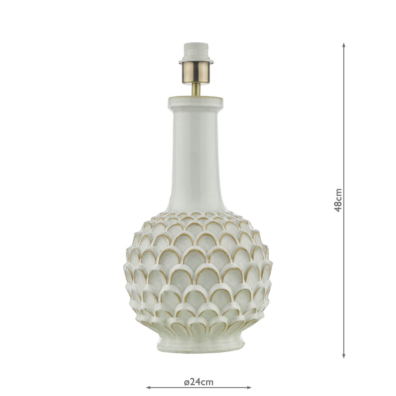 Edlyn Table Lamp White Reactive Glaze Base Only