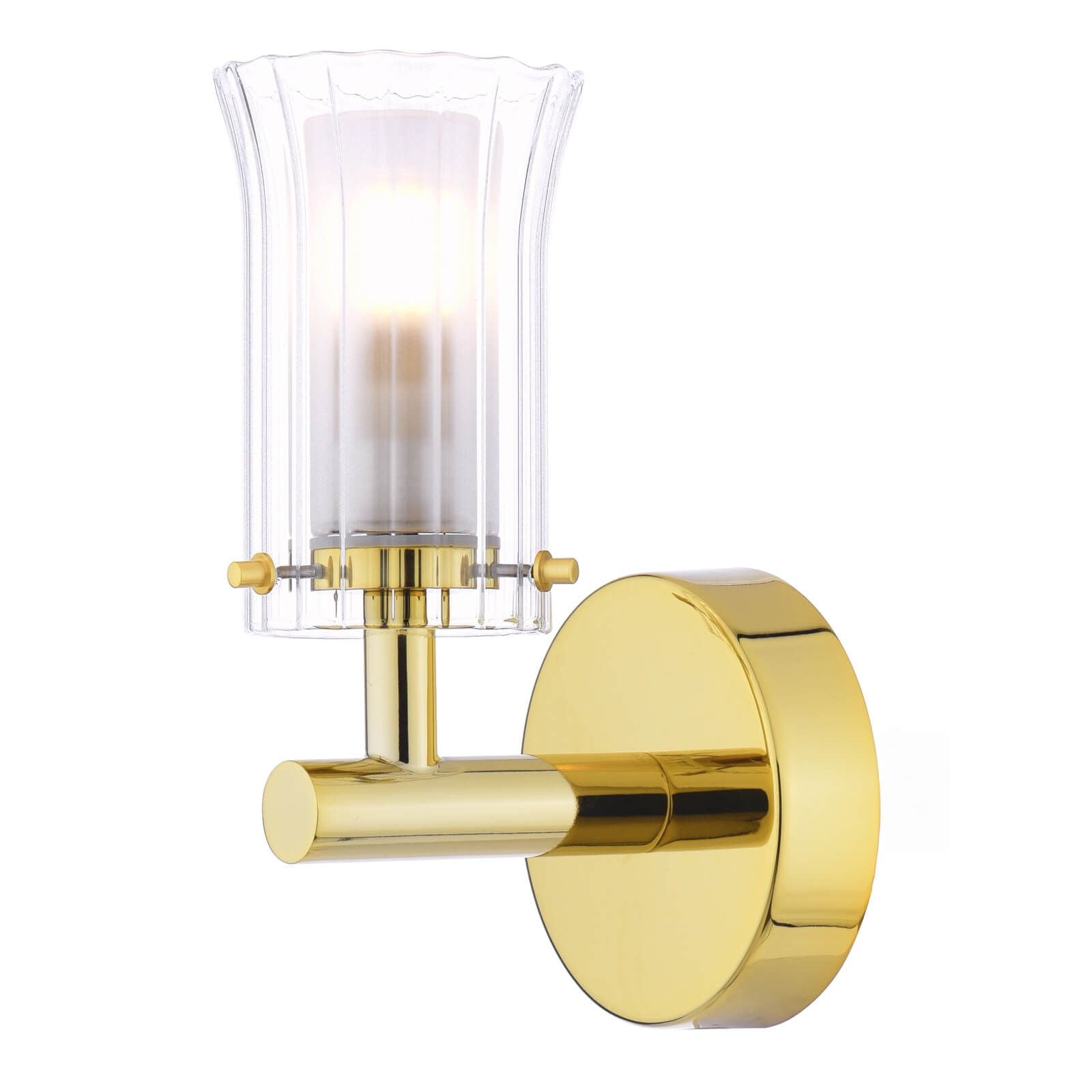 Elba Bathroom Wall Light Polished Gold/Chrome Glass IP44