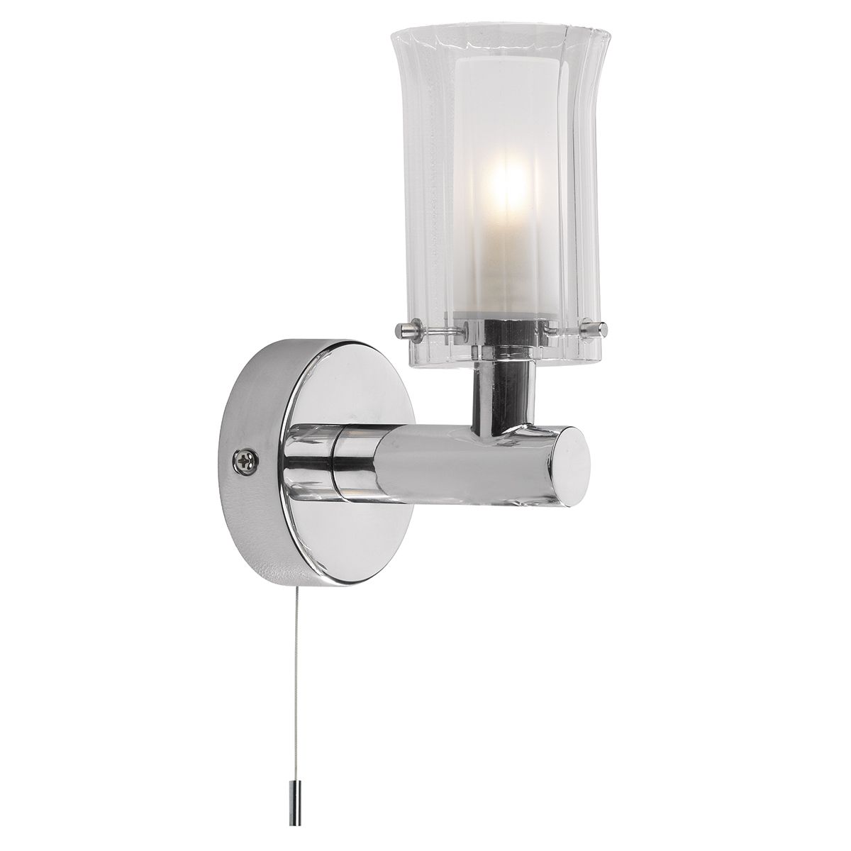 Elba Bathroom Wall Light Polished Gold/Chrome Glass IP44