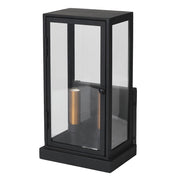 2 Bulb Black Box Outdoor Wall Light