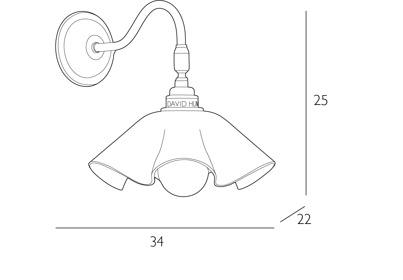 Ethel Glass Wall Light- Various Finishes